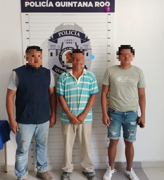 Los hombres fueron identificados como Isaias “N” de 47 años, Jesús “N” de 31 años y Marco “N” de 24 años de edad