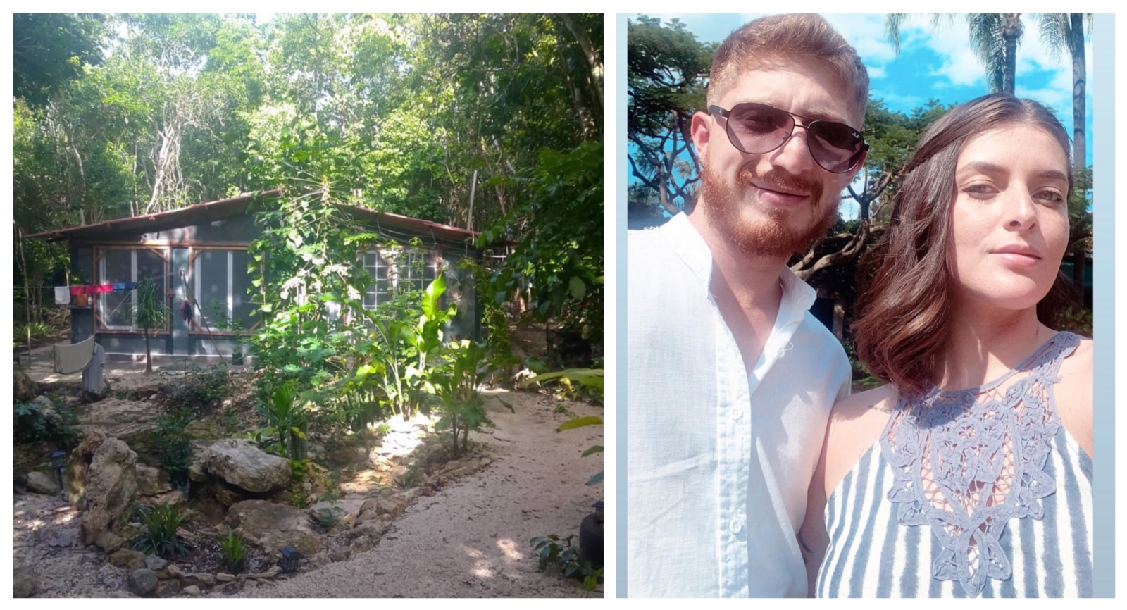 Nerea y su hermano, compartieron un mensaje escrito por Octavio Ocaña en una de las paredes de la casa en Bacalar