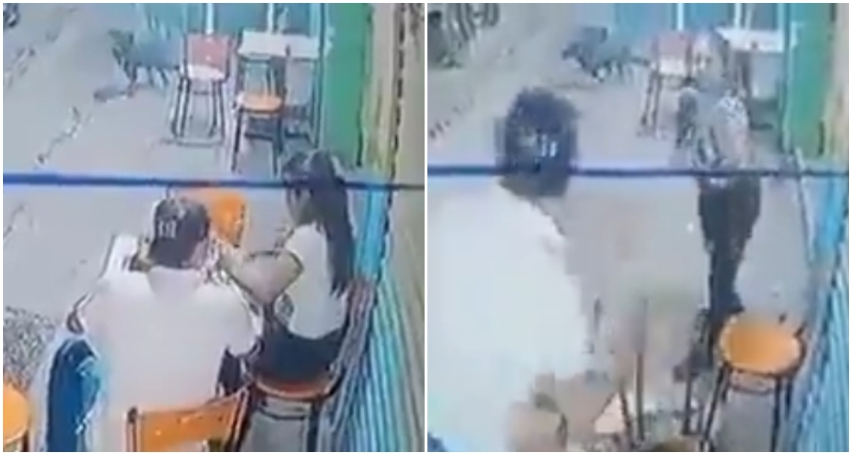 A través de redes sociales se difundió un video en el que una mujer se defiende de la agresión de su novio, cuando se encontraban comiendo en la calle A través de redes sociales se difundió un video en el que una mujer se defiende de la agresión de su novio, cuando se encontraban comiendo en la calle