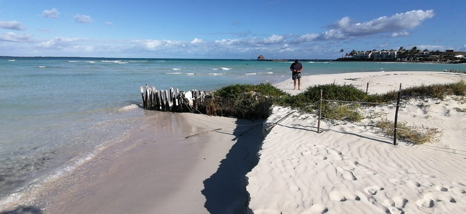 La erosión en Playa Norte se produjo especialmente desde la desembocadura de la calle Carlos Lazo en Isla Mujeres
