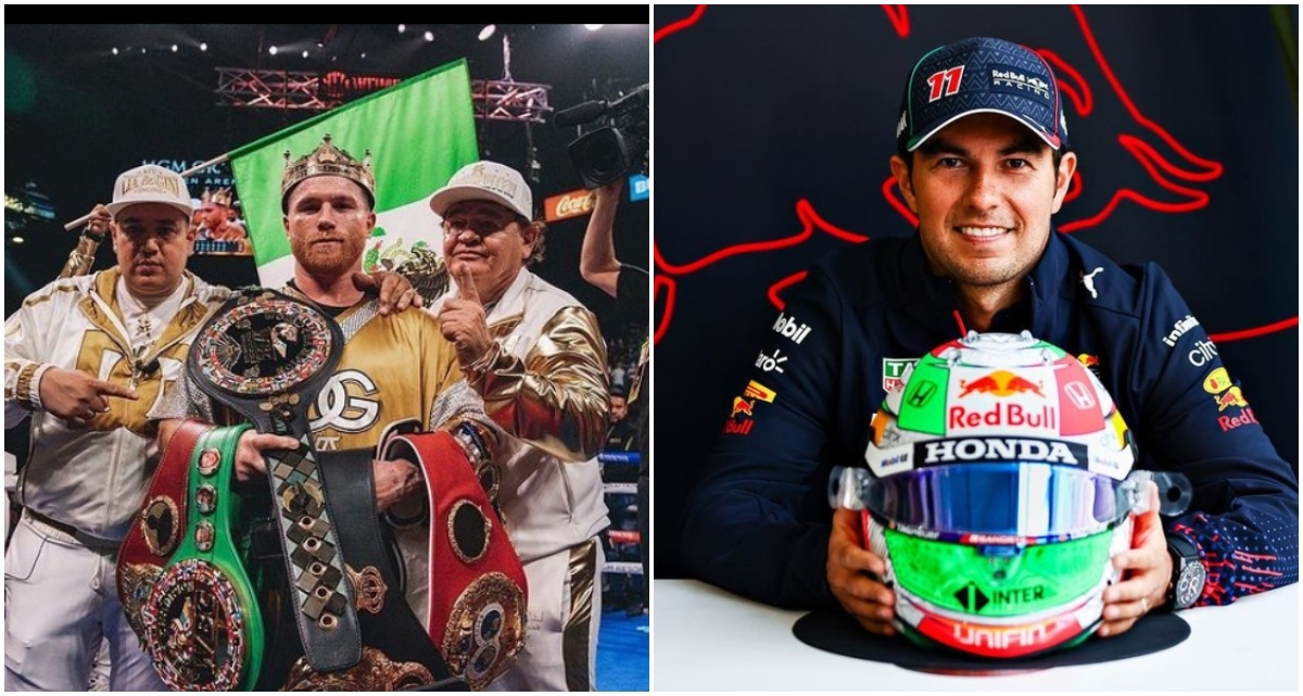 El piloto mexicano Sergio Pérez felicitó a ‘Canelo’ Álvarez por su victoria por nocaut sobre el boxeador estadounidense Caleb Plant