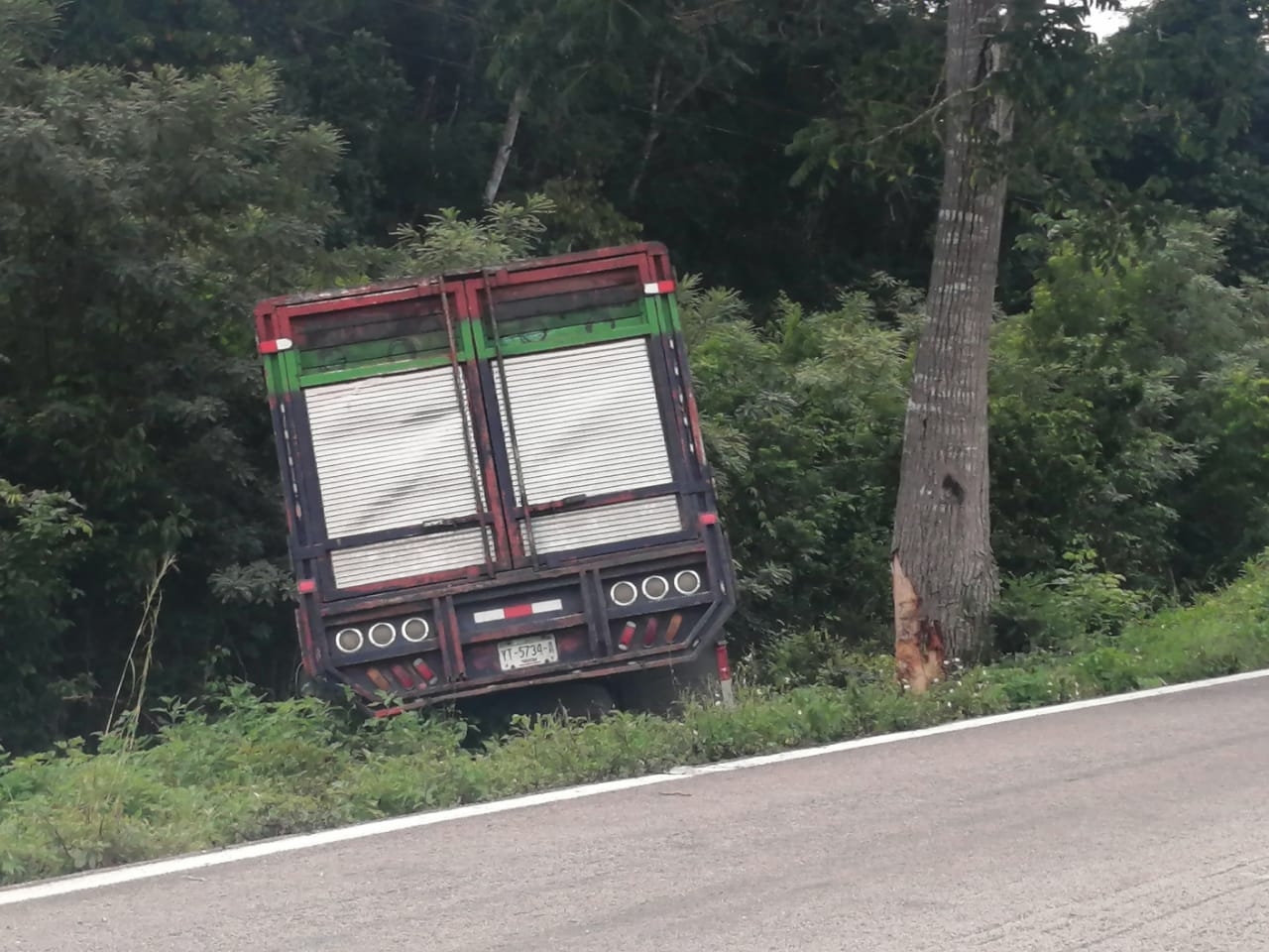 Los hechos se registraron durante la mañana, cuando salió de la carretera una camioneta Los hechos se registraron durante la mañana, cuando salió de la carretera una camioneta