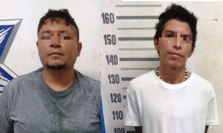 Eulises "N" de 24 años de edad y Mateo "N" de 27 años de edad, fueron asegurados y traslados a la Secretaría de Seguridad Pública