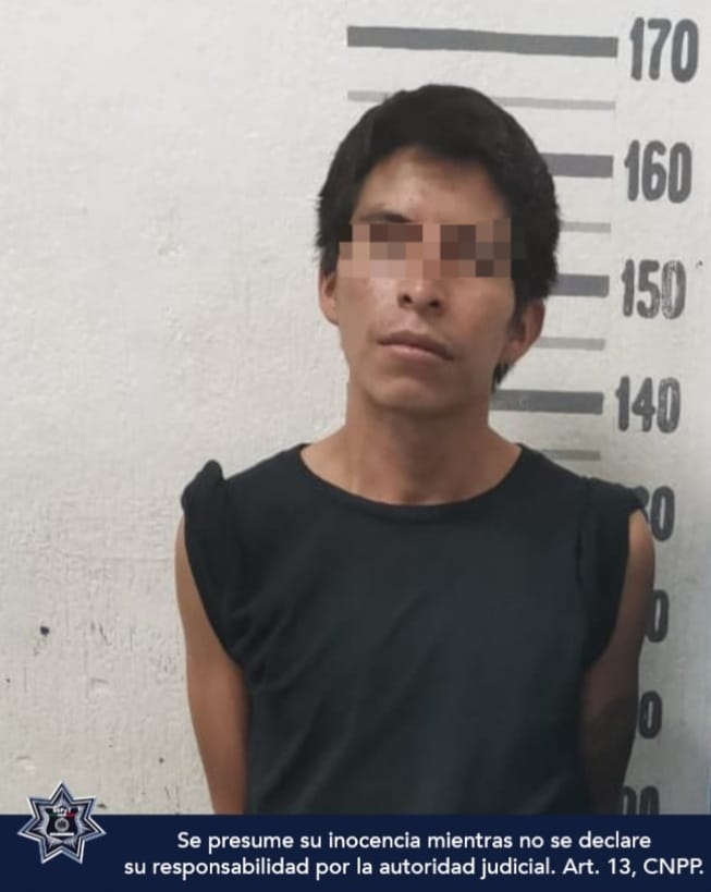 El detenido fue identificado como Eulises "N" de 24 años de edad, originario del estado de Chiapas