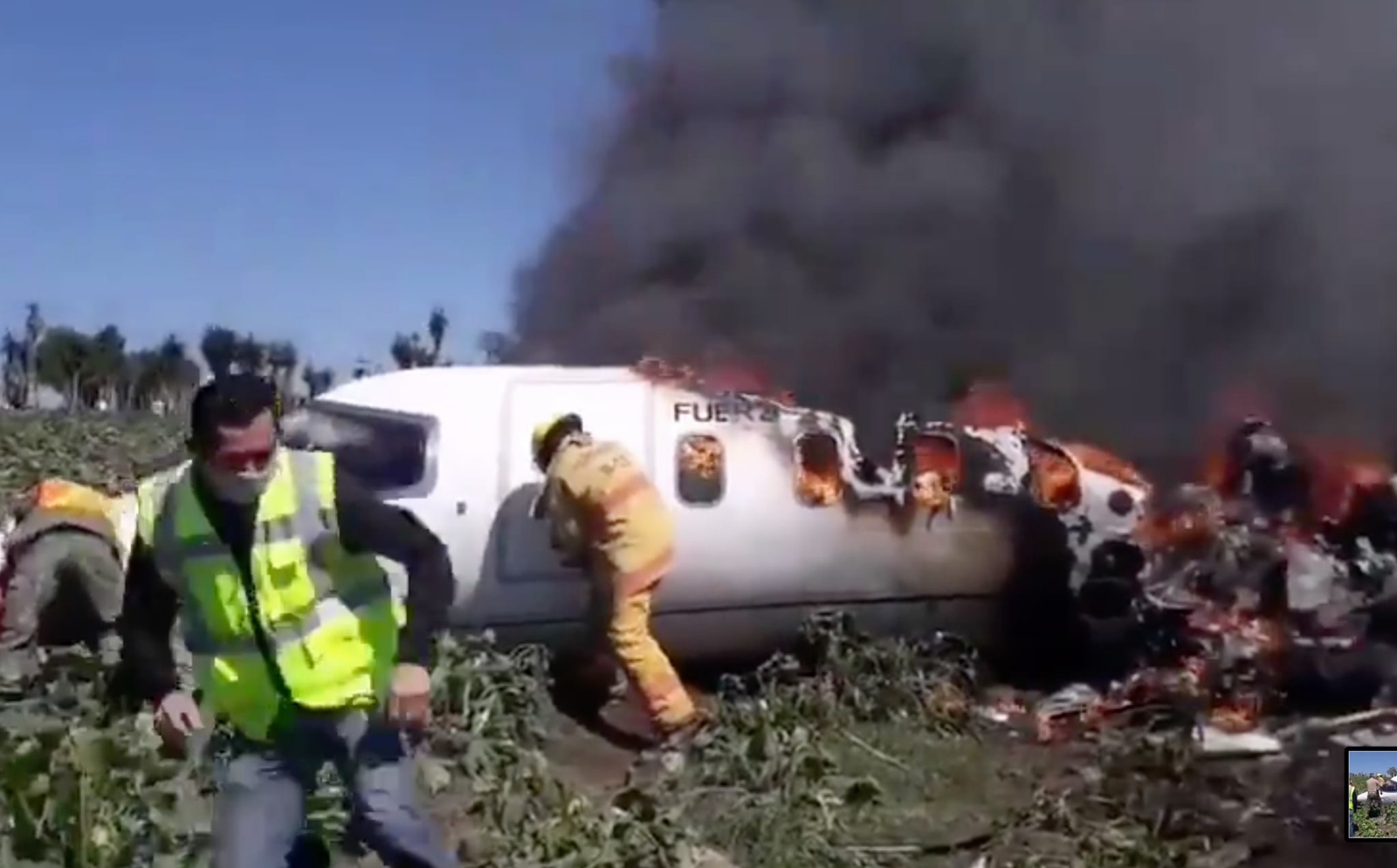 La Secretaría de Protección Civil de Veracruz confirmó la caída de un avión Learjet 45 en el municipio de Emiliano Zapata