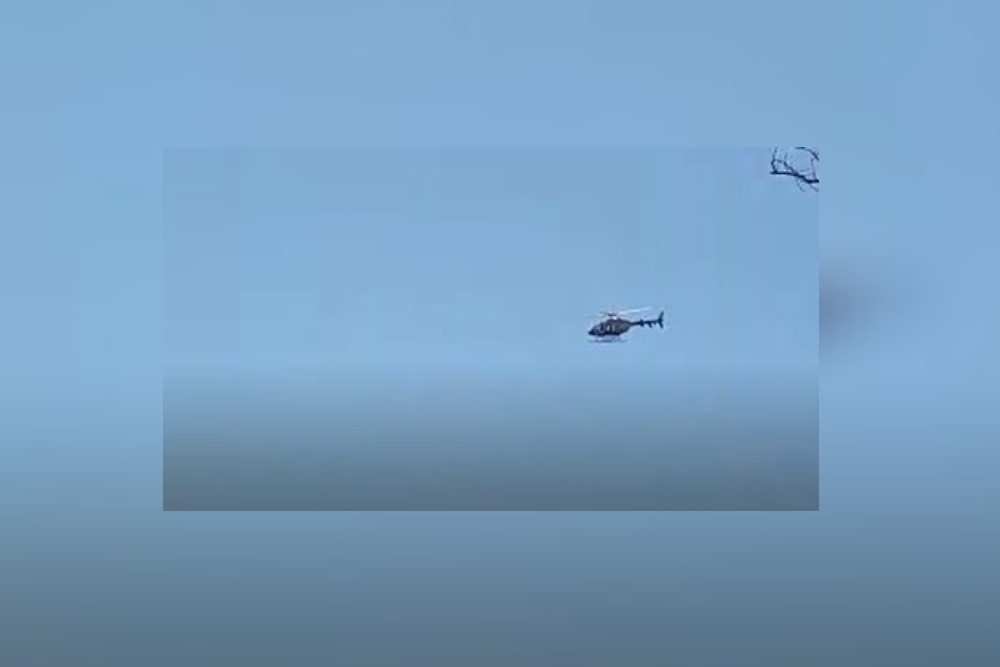 El helicóptero Águila I  voló sobre el recinto