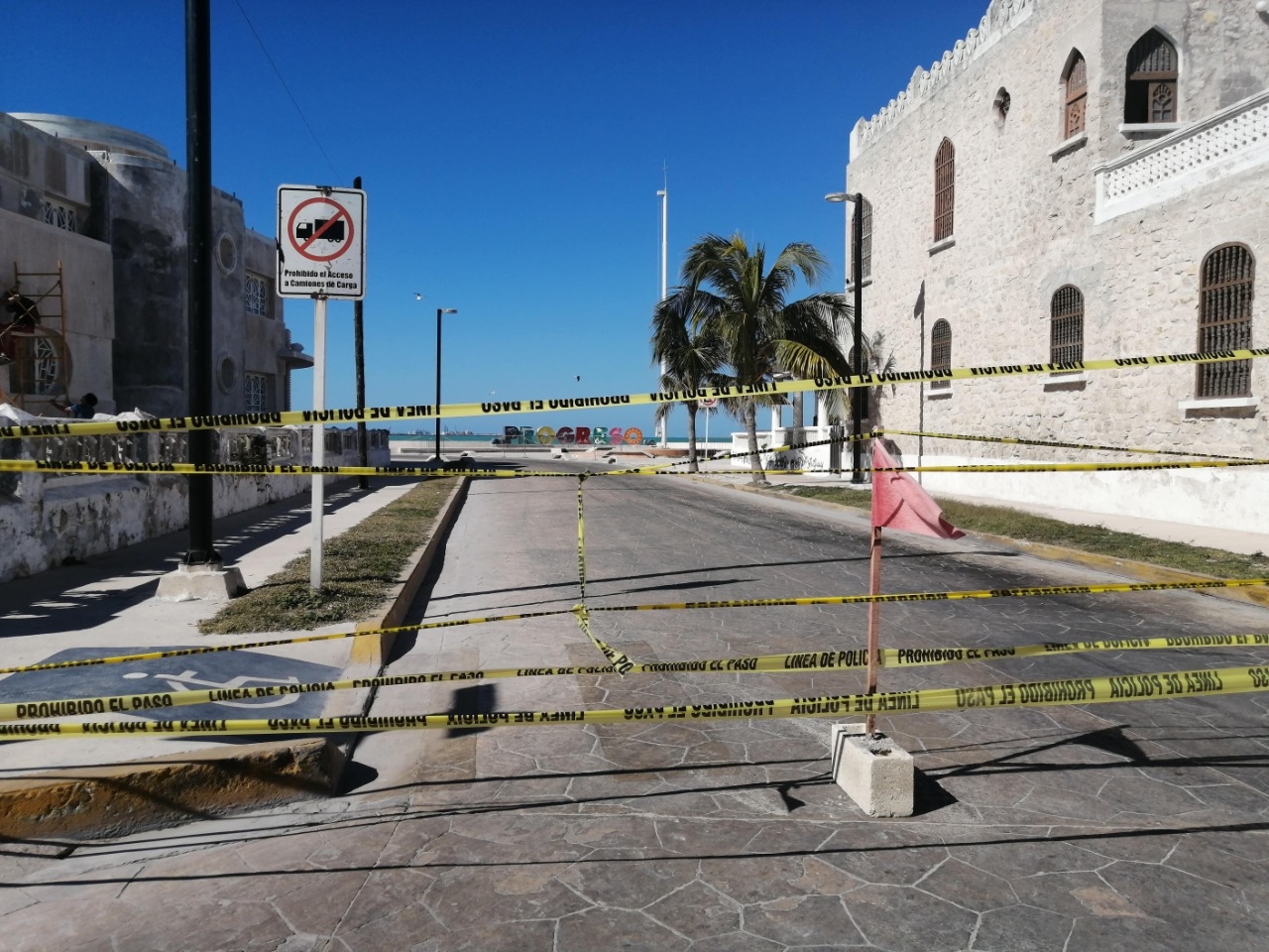 La zona está vigilada por elementos policiacos