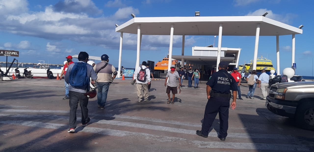 La Terminal Marítima de Cozumel lució con un leve flujo de turistas La Terminal Marítima de Cozumel lució con un leve flujo de turistas