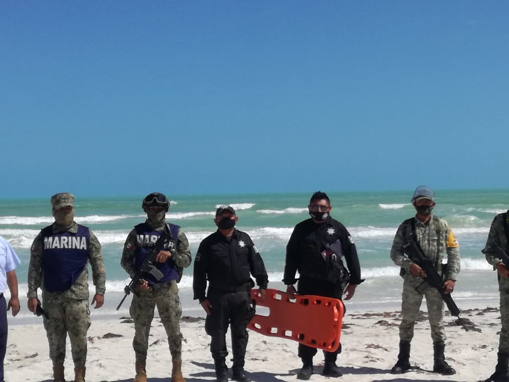 En El Cuyo elementos de seguridad y pesquero realizan simulacro de tsunami