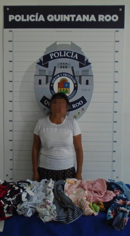 La mujer fue detenida infraganti con las prendas