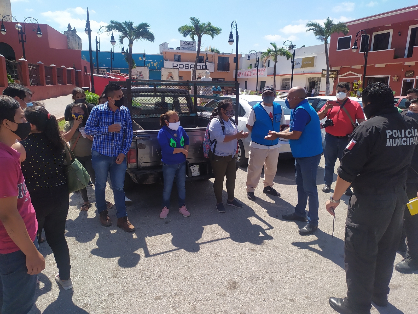 La policía municipal acudido al lugar para mediar la situación La policía municipal acudido al lugar para mediar la situación
