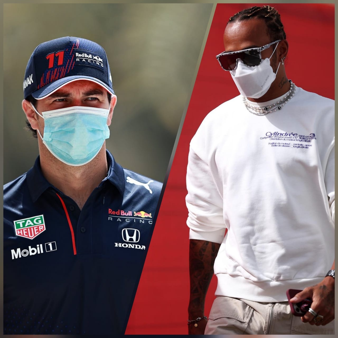 Lewis Hamilton y Checo Pérez
