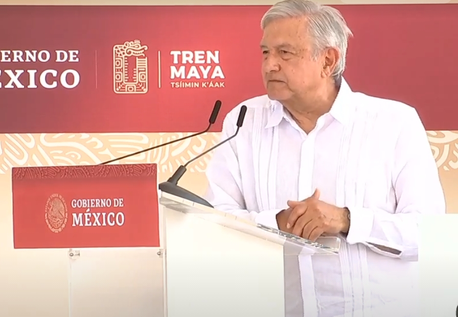 El presidente durante su discurso de hoy