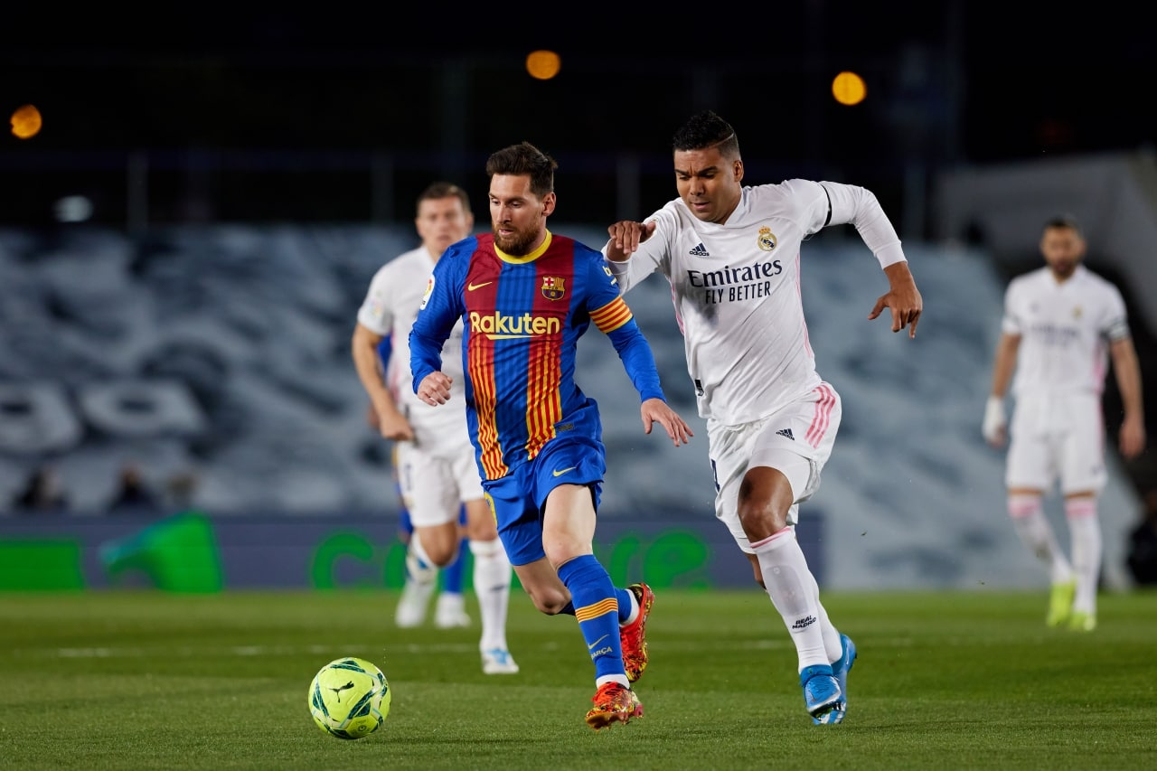 Messi durante un partido del Clásico Español Messi durante un partido del Clásico Español