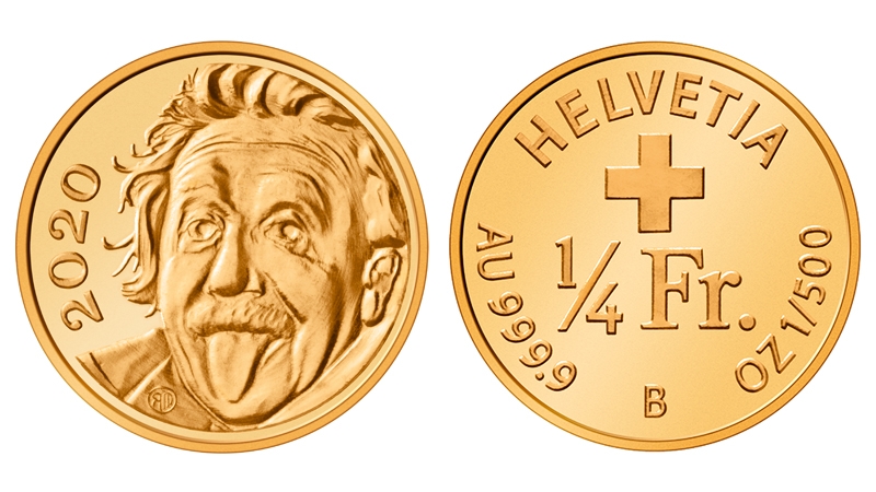 La moneda más pequeña del mundo, con el rostro de Einstein