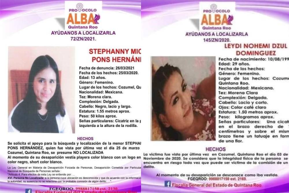 Las mujeres no aparecen; ambas desaparecieron en Cozumel