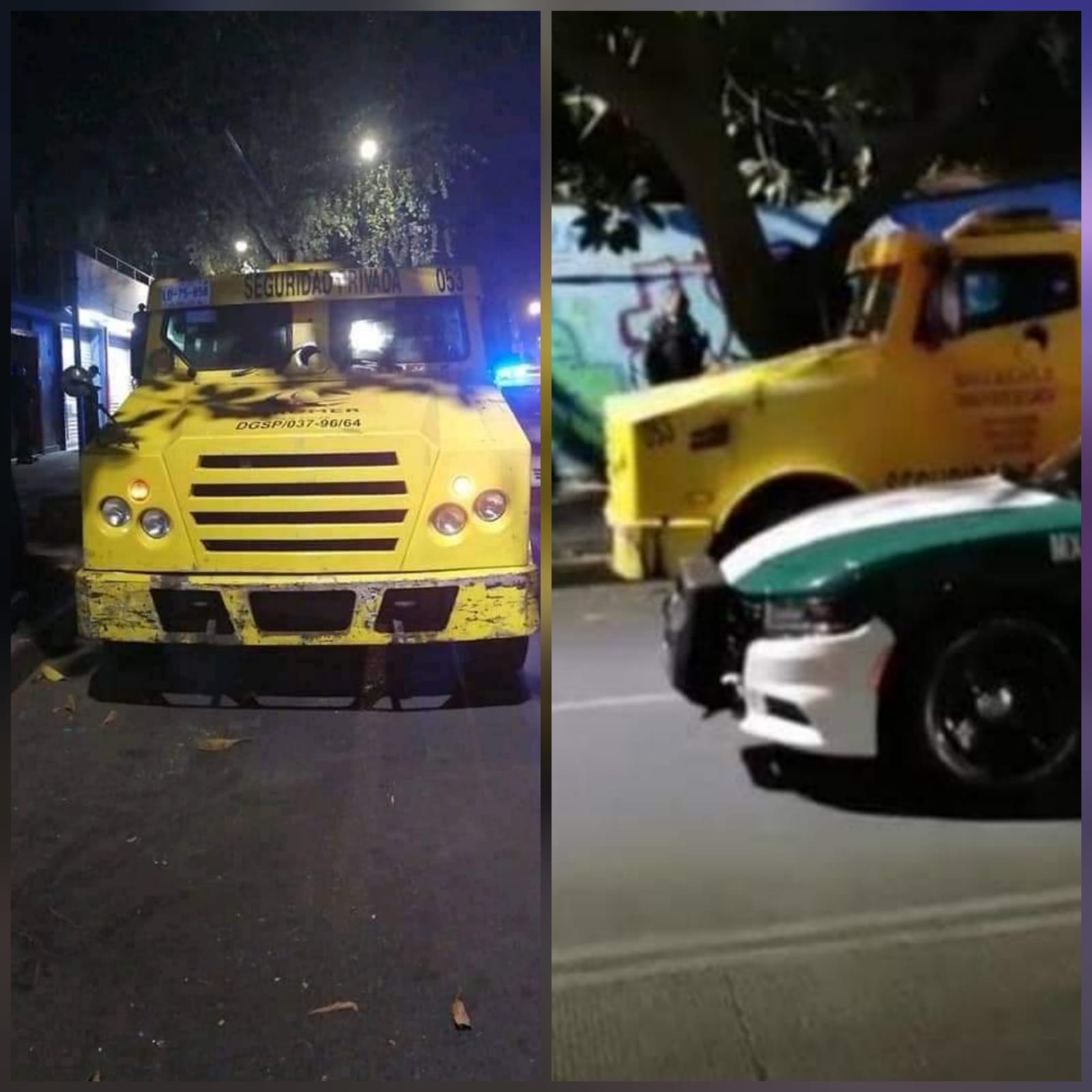 Imagen de la camioneta de valores robada Imagen de la camioneta de valores robada