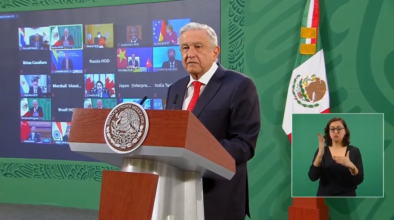 AMLO dio su mensaje vía remota hacia los líderes del munso AMLO dio su mensaje vía remota hacia los líderes del munso