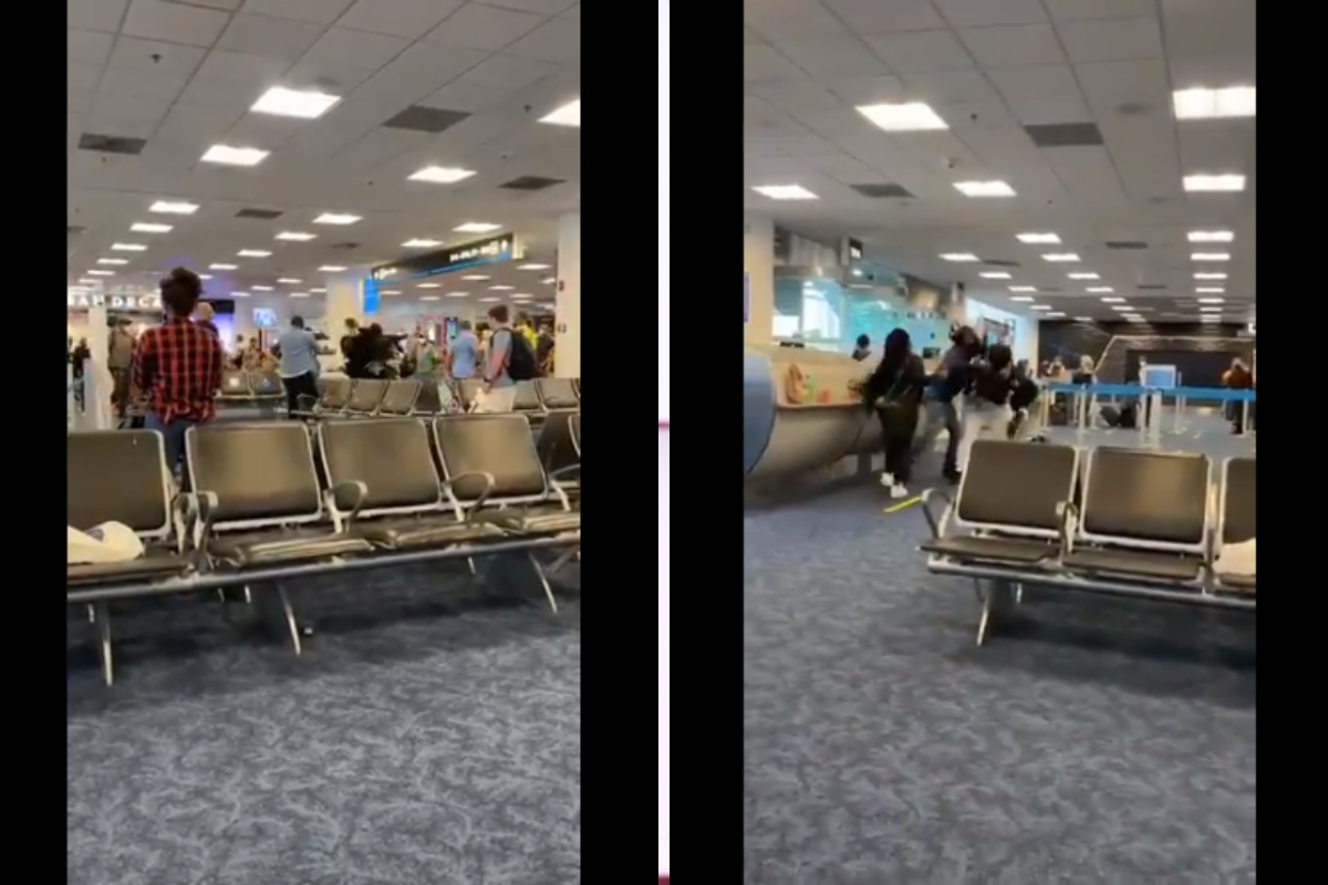 La pelea inició en la sala de espera de la puerta D-14 en la estación aérea de Miami La pelea inició en la sala de espera de la puerta D-14 en la estación aérea de Miami