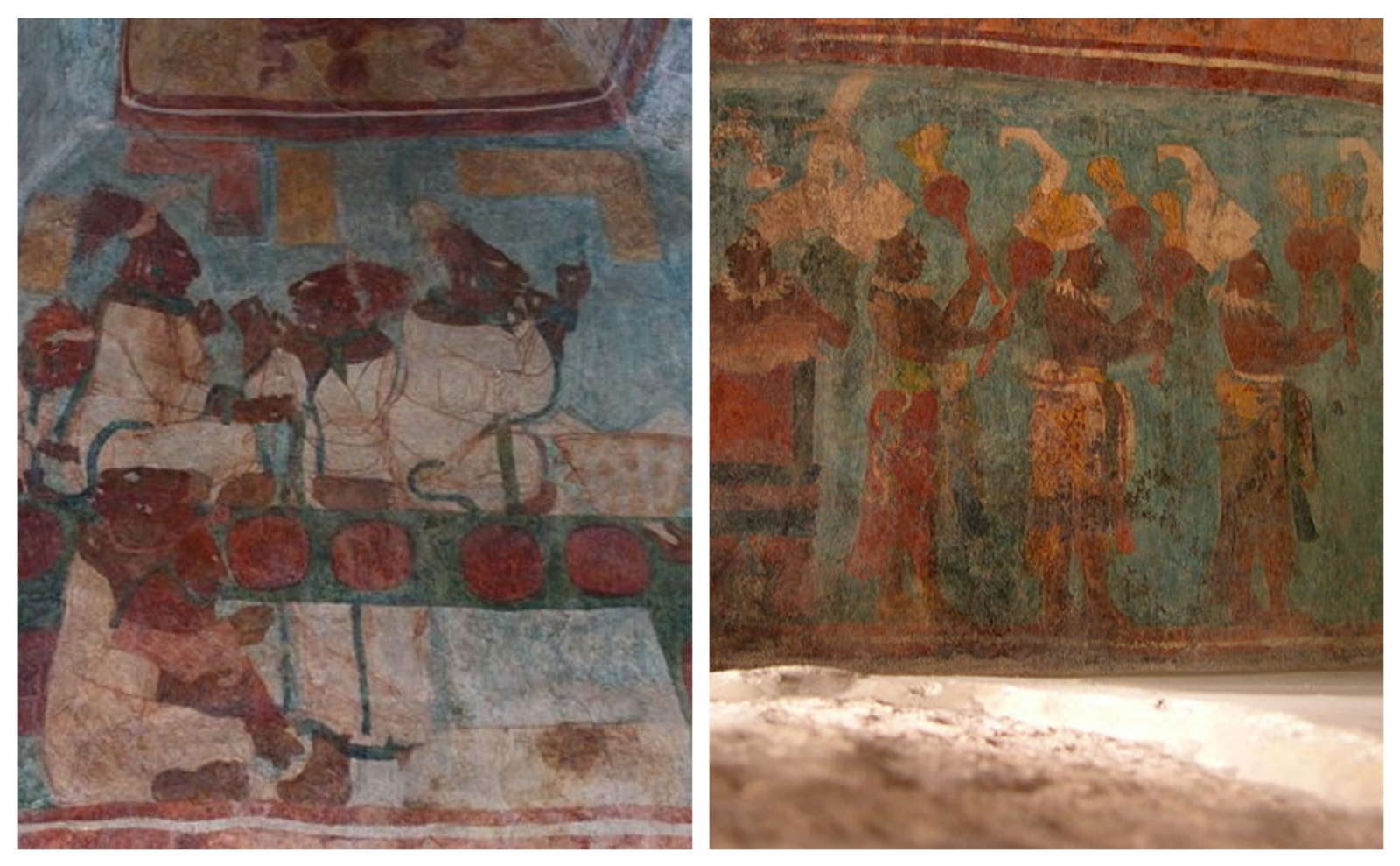 Algunos de los murales de Bonampak