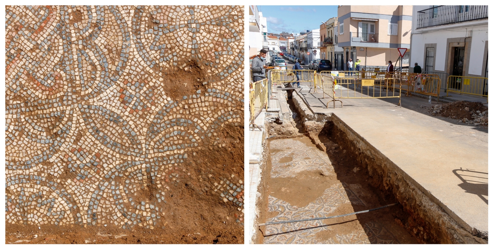 Mosaicos encontrados debajo del pavimiento