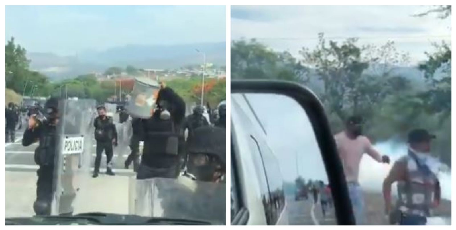Desalojo de normalistas de una caseta de cobro