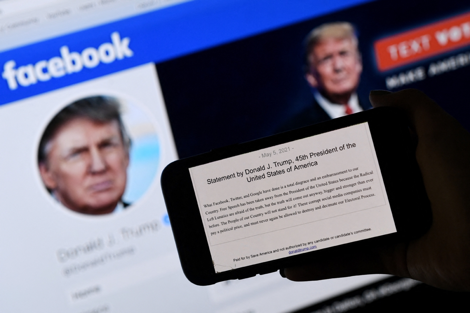 El veto a Trump afectó también a su cuenta en Instagram, propiedad de Facebook. Y otras plataformas como Twitter y YouTube también removieron las cuentas del entonces presidente