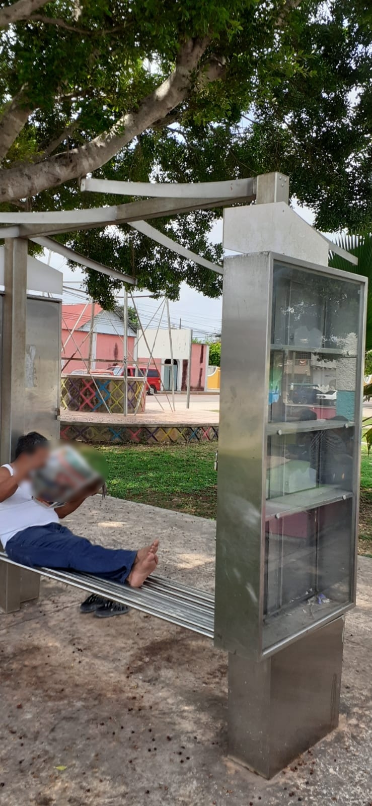 El parador de libros fue instalado en el parque central hace 5 años