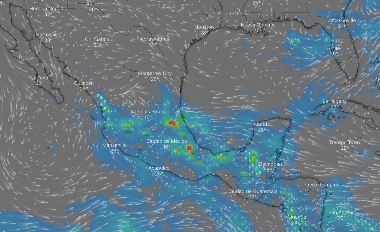 De acuerdo con el Servicio Meteorológico Nacional, dos zona de baja presión generarán lluvias fuertes