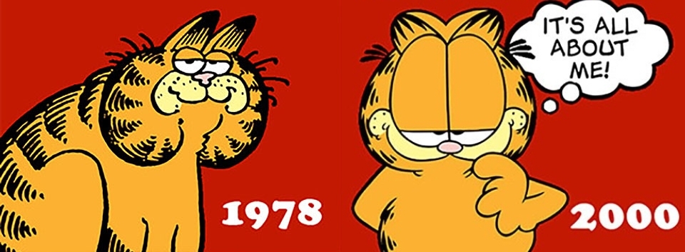 Así luce el primer diseñp de Garfield comparado con su último diseño en tv Así luce el primer diseñp de Garfield comparado con su último diseño en tv