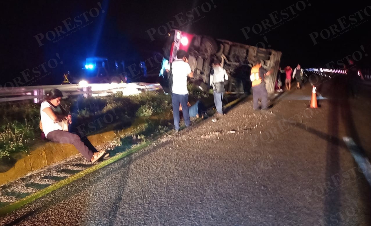 Autobús de pasajeros choca sobre la carretera Campeche-Mérida; hay seis heridos