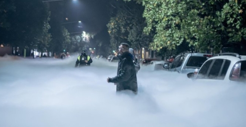 Nube de oxígeno cubre las calles de San Miguel, Tucumán en Argentina.