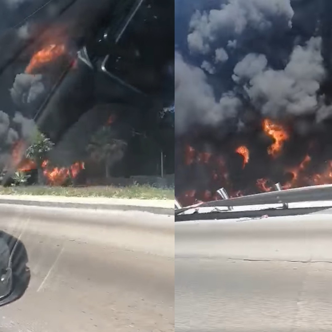 El incendio fue en la entrada de la colonia Los Álamos El incendio fue en la entrada de la colonia Los Álamos