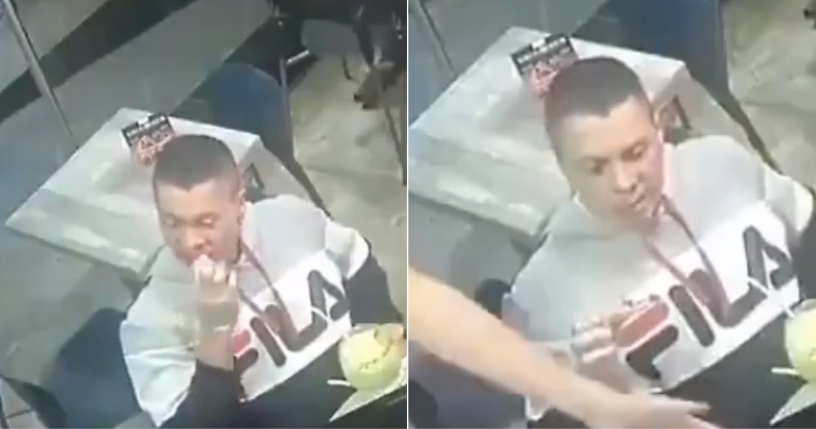En medio de un asalto, este joven nunca dejó de comer En medio de un asalto, este joven nunca dejó de comer