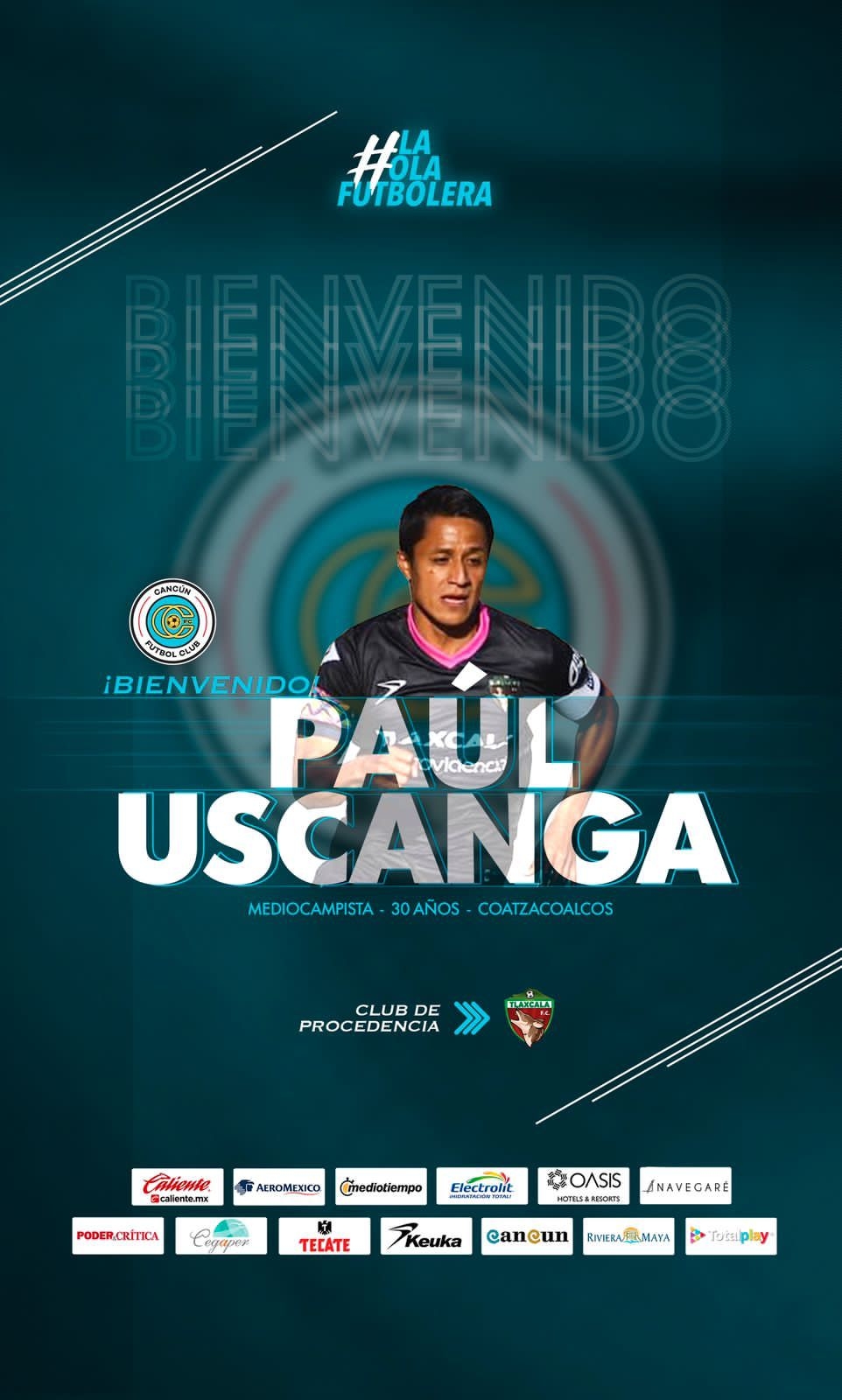 Paul Uscanga regresa al Caribe Mexicano, un lugar que ya conoce muy bien, pues fue pieza fundamental del Atlante FC cuando jugaba en Cancún