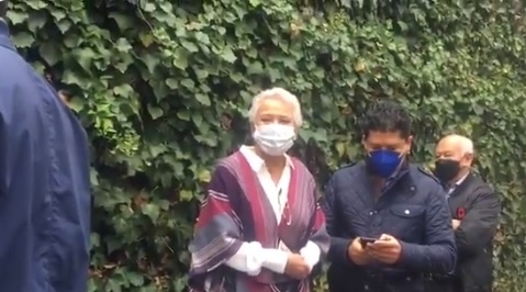 Olga Sánchez Cordero emitió su voto tras esperar en una larga fila