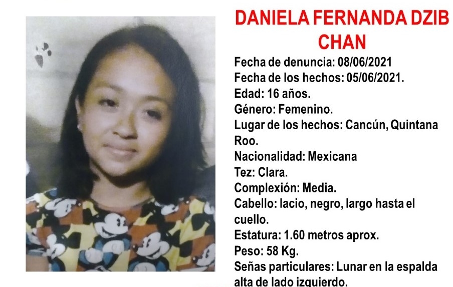 La FGE pide a la ciudadanía comunicarse al número 998 8817150 ext. 2130 en caso de contar con alguna pista de su paradero