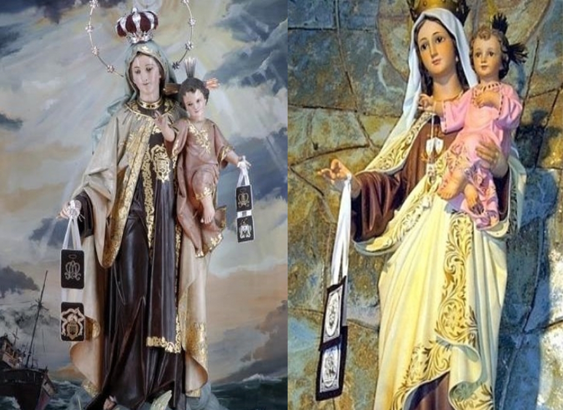 De acuerdo con relatos, el 16 de julio de 1251 la Virgen del Carmen se apareció y le entregó un escapulario a San Simón Stock. De acuerdo con relatos, el 16 de julio de 1251 la Virgen del Carmen se apareció y le entregó un escapulario a San Simón Stock.