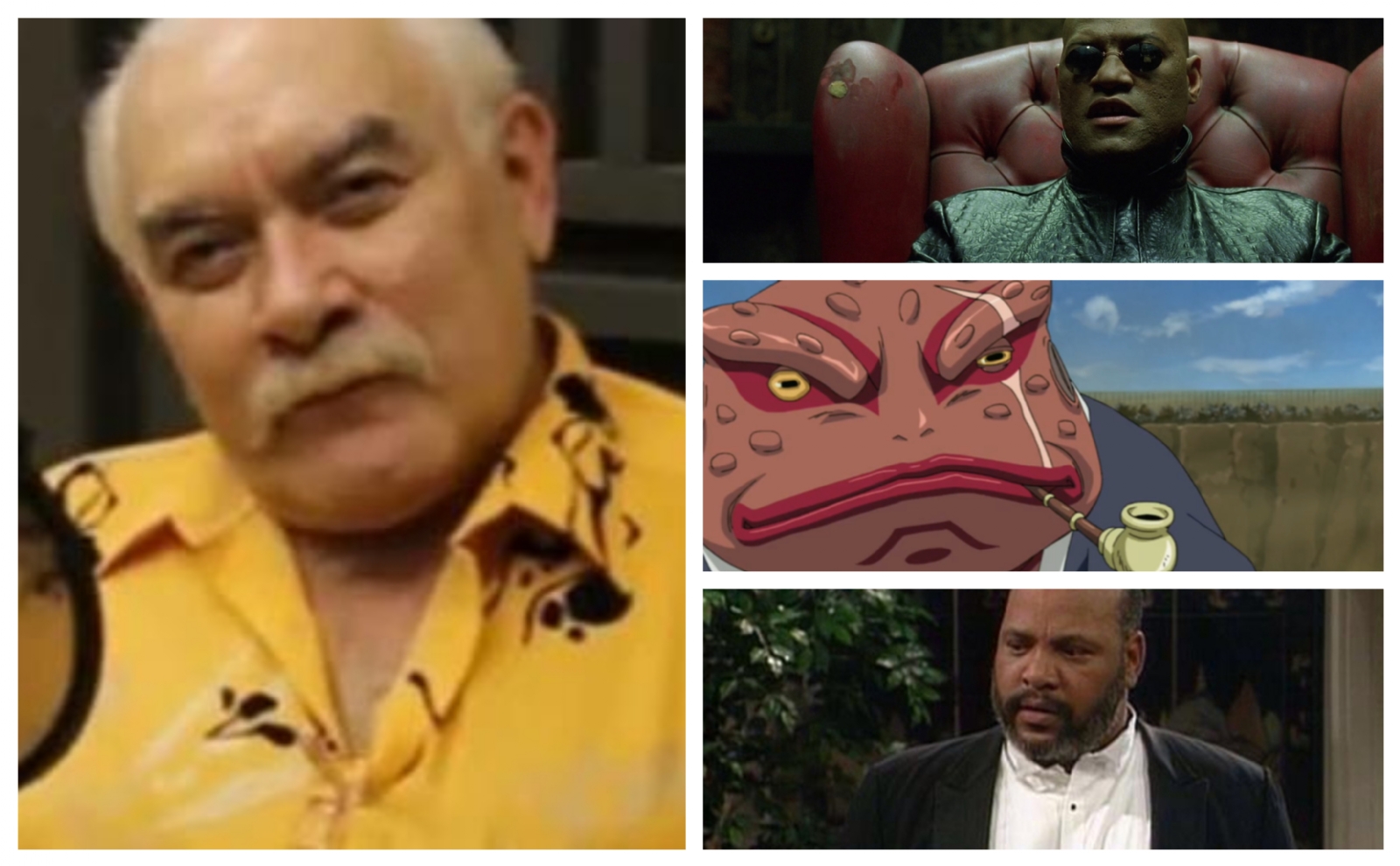 Entre sus personajes más reconocidos se encuentran Morfeo de Matrix, Gamabunta de Naruto y el Tío Phil en El Príncipe del Rap
