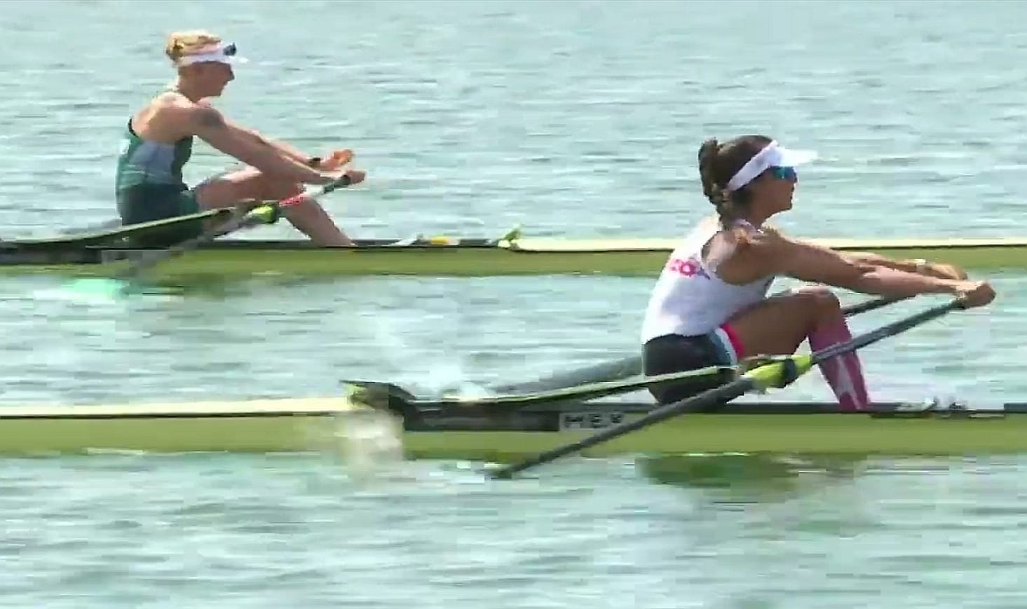 Tras su segundo lugar en las eliminatorias, Kenia lechuga avanzó de manera directa a los cuartos de final de la prueba de par de remos cortos Tras su segundo lugar en las eliminatorias, Kenia lechuga avanzó de manera directa a los cuartos de final de la prueba de par de remos cortos