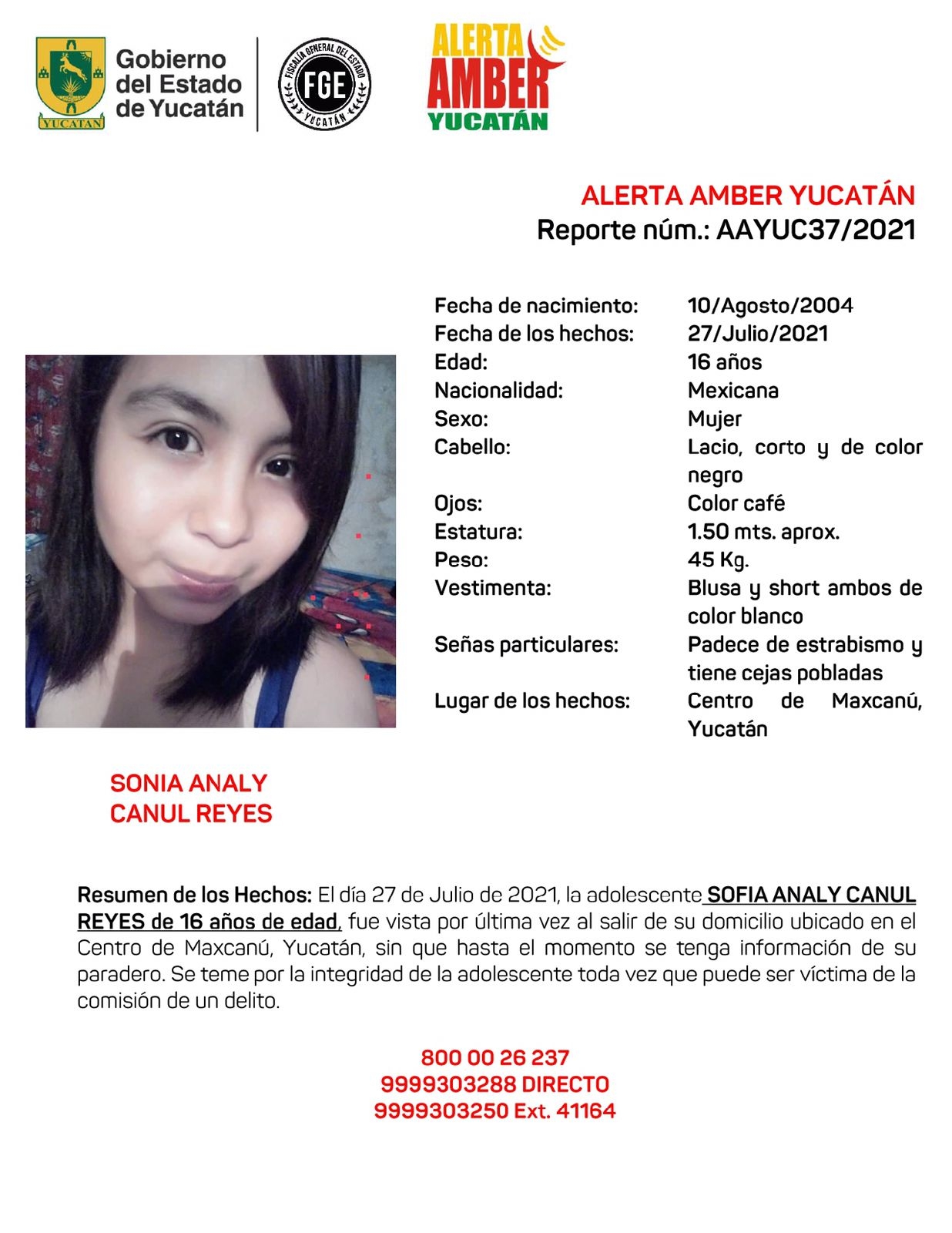 La joven iba vestida toda de blanco durante su último avistamiento, la FGE pide ayuda para localizar a la joven La joven iba vestida toda de blanco durante su último avistamiento, la FGE pide ayuda para localizar a la joven