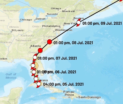 Esta es la ruta que se prevé seguirá la tormenta tropical Elsa Esta es la ruta que se prevé seguirá la tormenta tropical Elsa