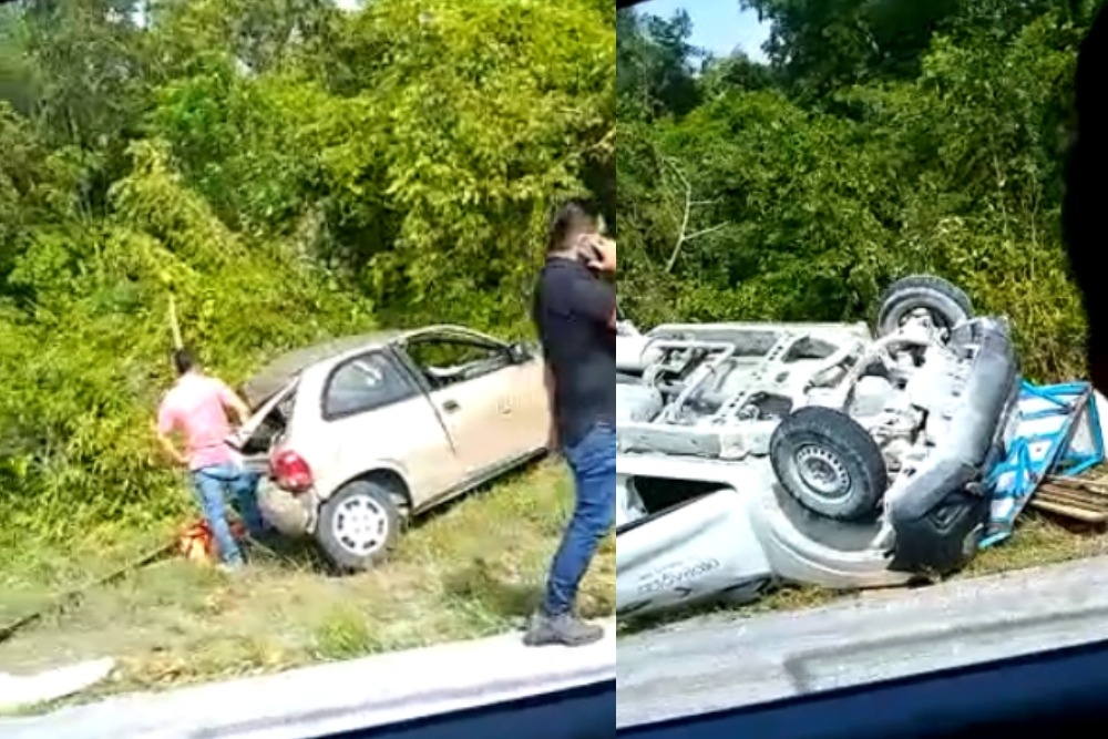 Reportan accidente vehicular sobre carr.federal dirección Cancún-Playa del Carmen