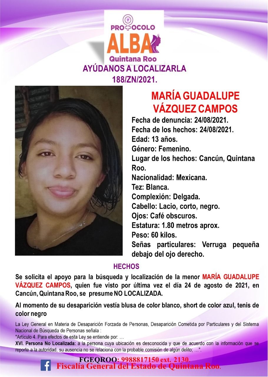 De a cuerdo a la descripción presentada por la familia, la joven tiene una pequeña verruga debajo del ojo derecho De a cuerdo a la descripción presentada por la familia, la joven tiene una pequeña verruga debajo del ojo derecho