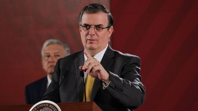 A su llegada a Estados Unidos, el canciller Marcelo Ebrard ofreció una conferencia de prensa para dar detalles de la agenda del día de mañana del presidente Andrés Manuel López Obrador