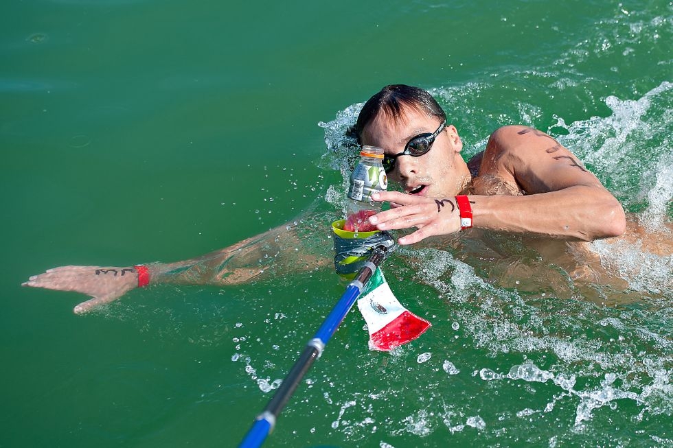 Daniel Faisal, de 31 años de edad, compitió en la prueba de los 10 kilómetros en aguas abiertas Daniel Faisal, de 31 años de edad, compitió en la prueba de los 10 kilómetros en aguas abiertas