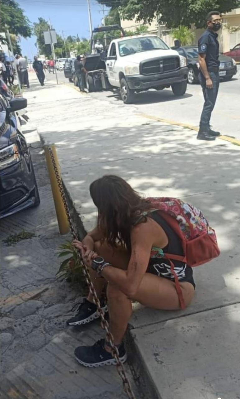 Michelle llegó a Cozumel con un grupo de atletas que compitieron en el Oceanman