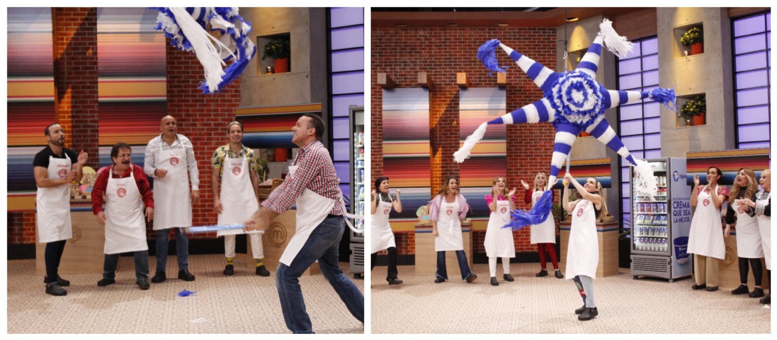 Este fue un programa especial en el que los participantes incluso rompieron una piñata
