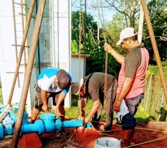 En Santa Cruz se tuvo que cambiar una bomba de agua debido a un cortocircuito provocado por un bajón de corriente eléctrica