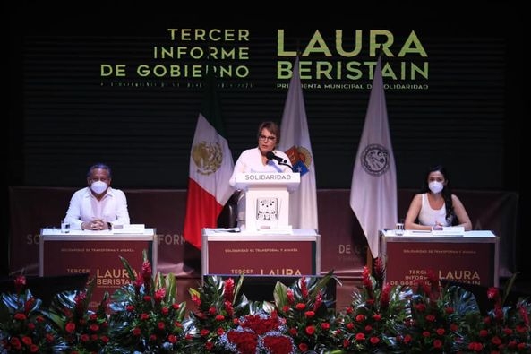Laura Beristain habló de finanzas limpias y sin adeudos, a pesar de haber contraído un empréstito con Banco Azteca este año